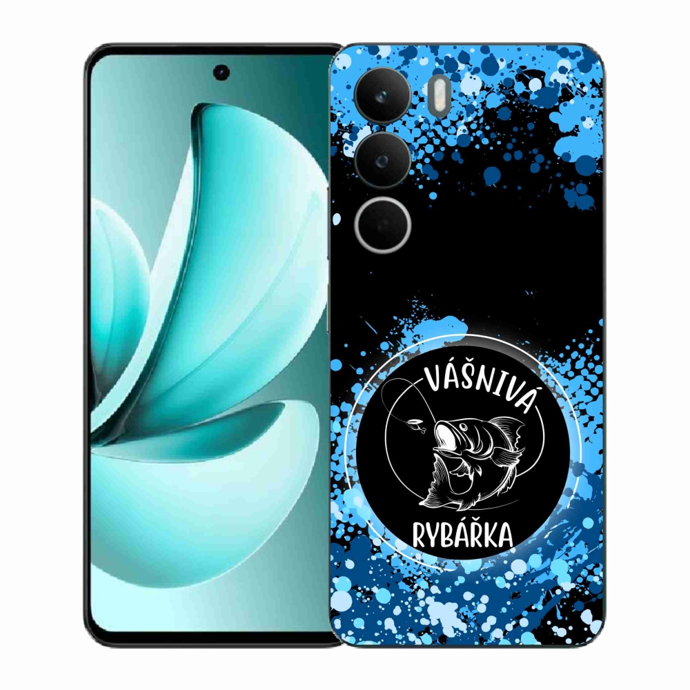 Gél borító mmCase a Realme C71 készülékhez - szenvedélyes halásznő fekete háttérrel