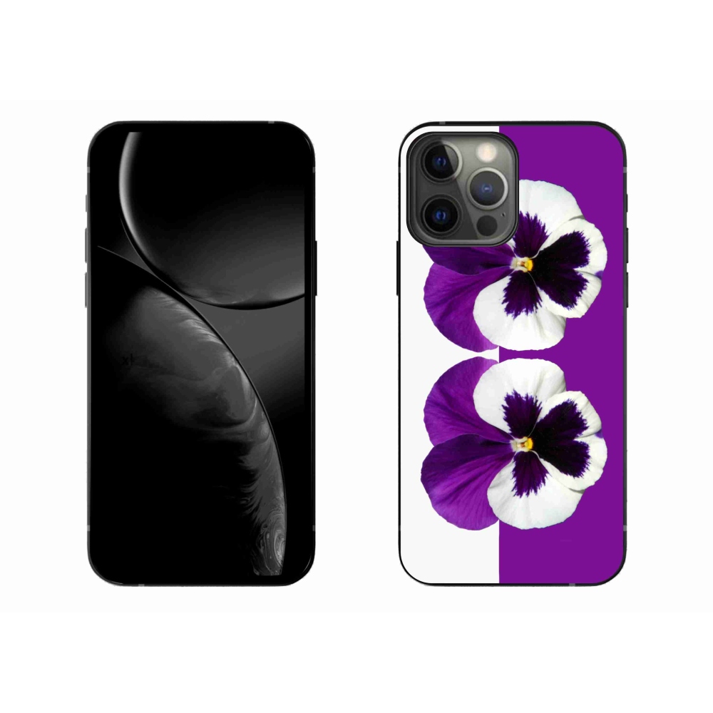 Zselés borítás mmCase iPhone 13 Pro Max 6.7 készülékhez - lila és fehér virág