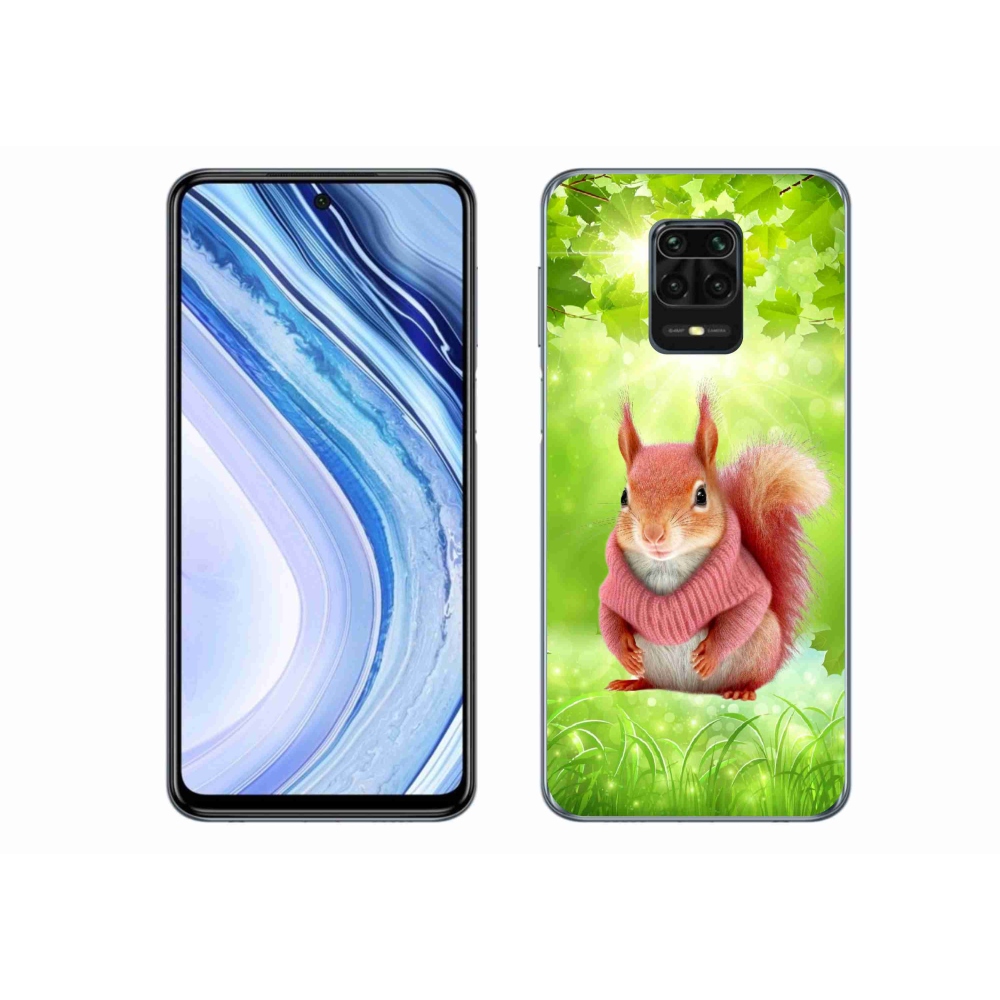 Gél borítás mmCase a Xiaomi Redmi Note 9 Pro számára - mókus pulóverben