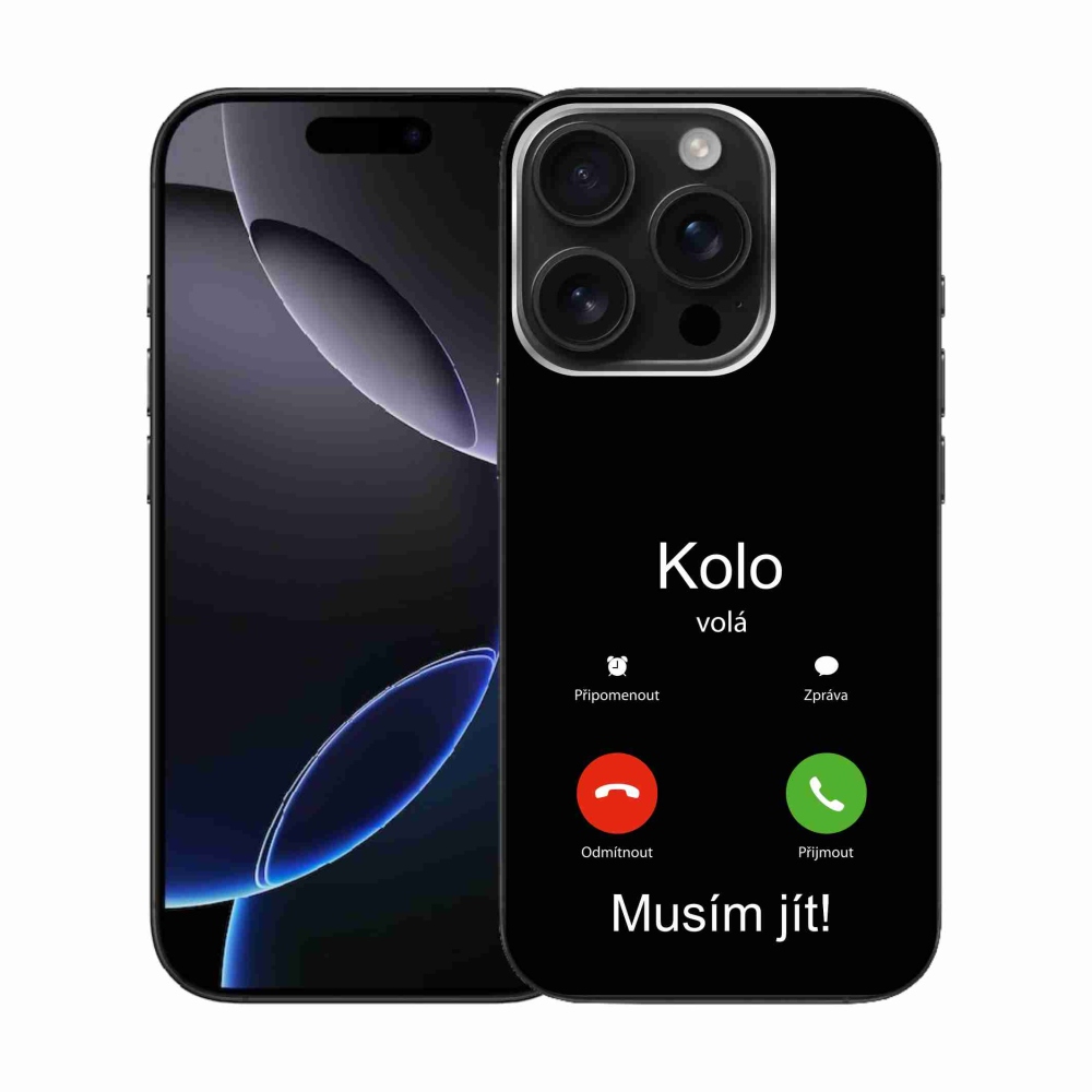 Zselés borítás mmCase iPhone 16 Pro készülékhez - kerek hívások fekete háttérrel