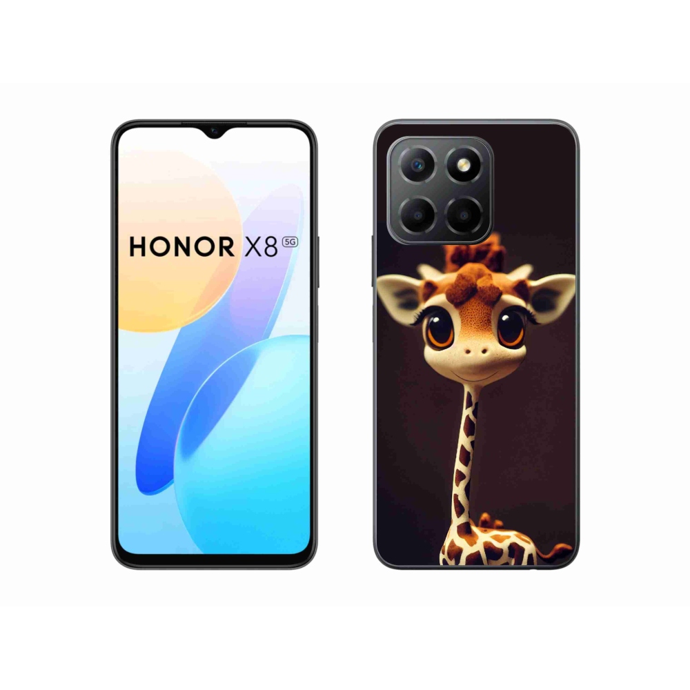 Zselés borítás mmCase a Honor X8 5G készülékhez - kis zsiráf