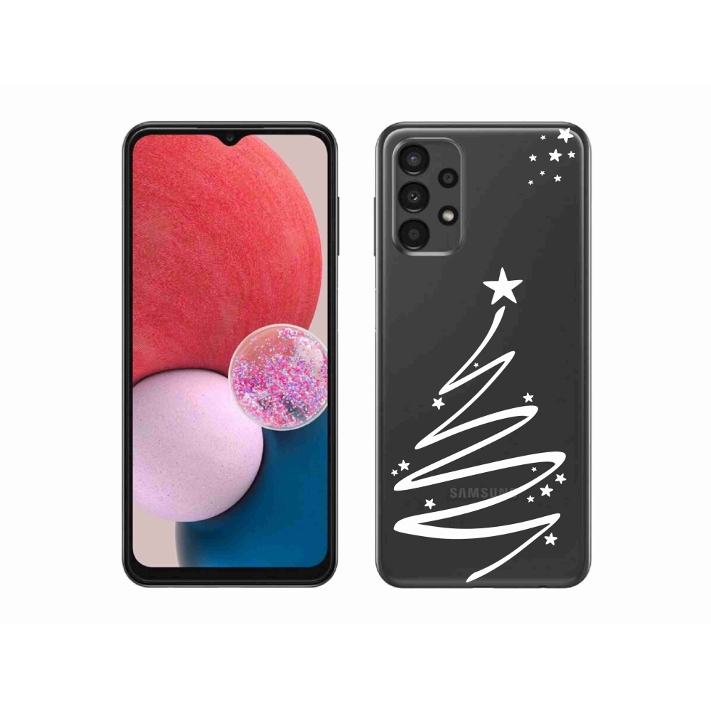 Gél borítás mmCase Samsung Galaxy A13 4G - fehér fa átlátszó háttéren