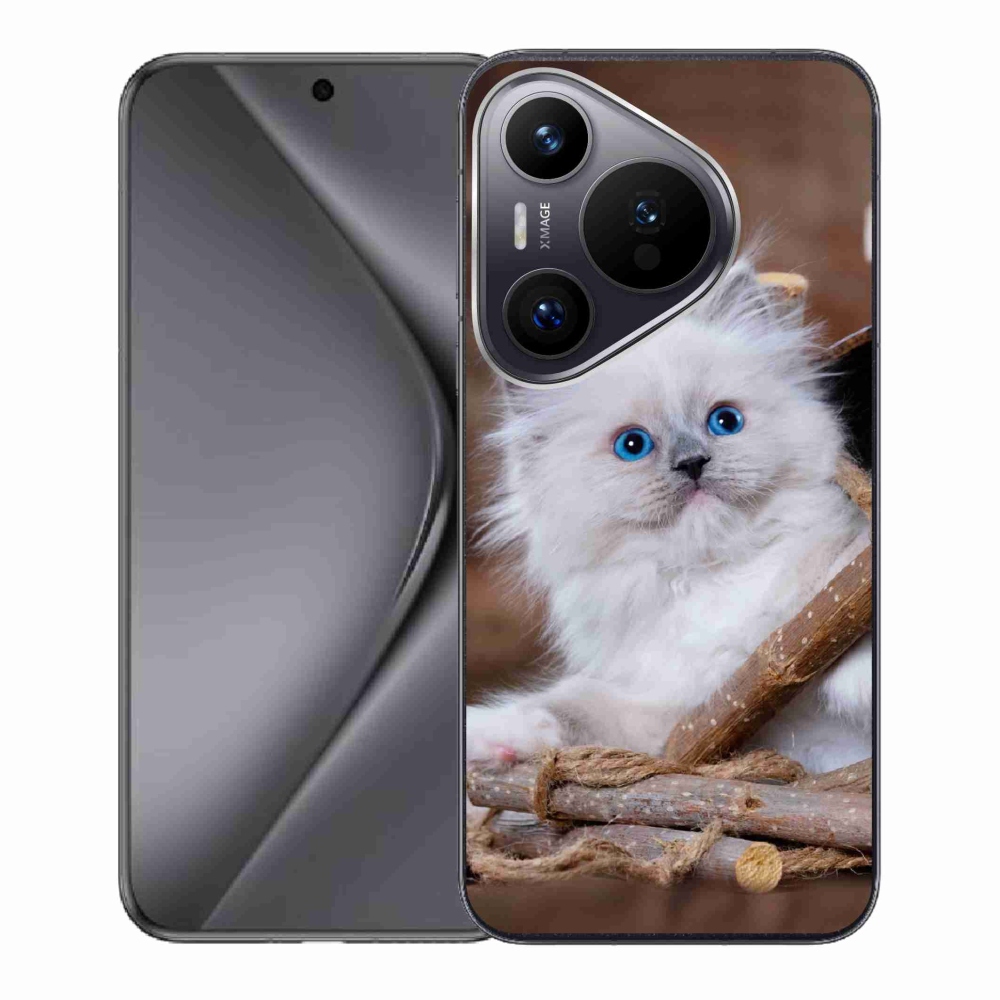 Gél borító mmCase a Huawei Pura 70 készülékhez - fehér cica