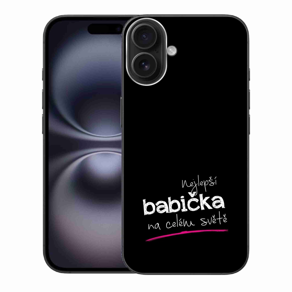 Gél borítás mmCase iPhone 16 Plus készülékhez - Legjobb nagyi 4 fekete háttér
