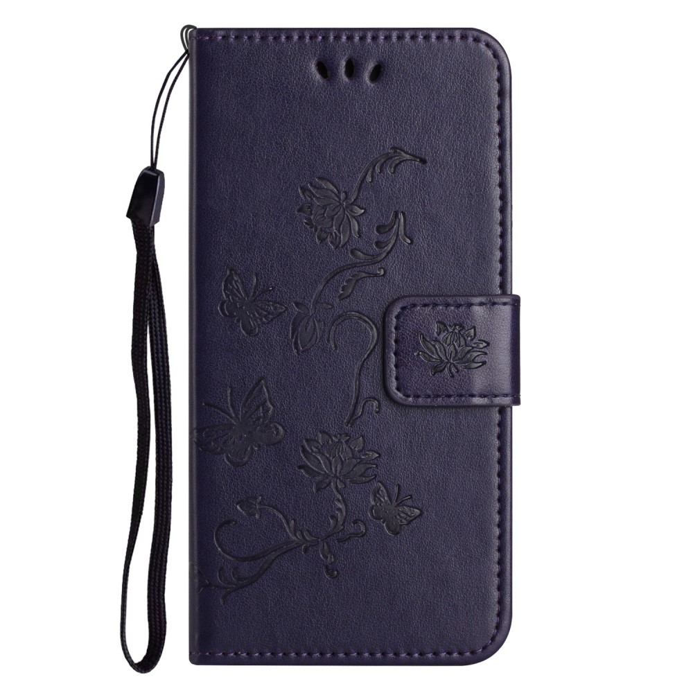 Virágos könyv tok Xiaomi Redmi Note 14 5G - sötét lila