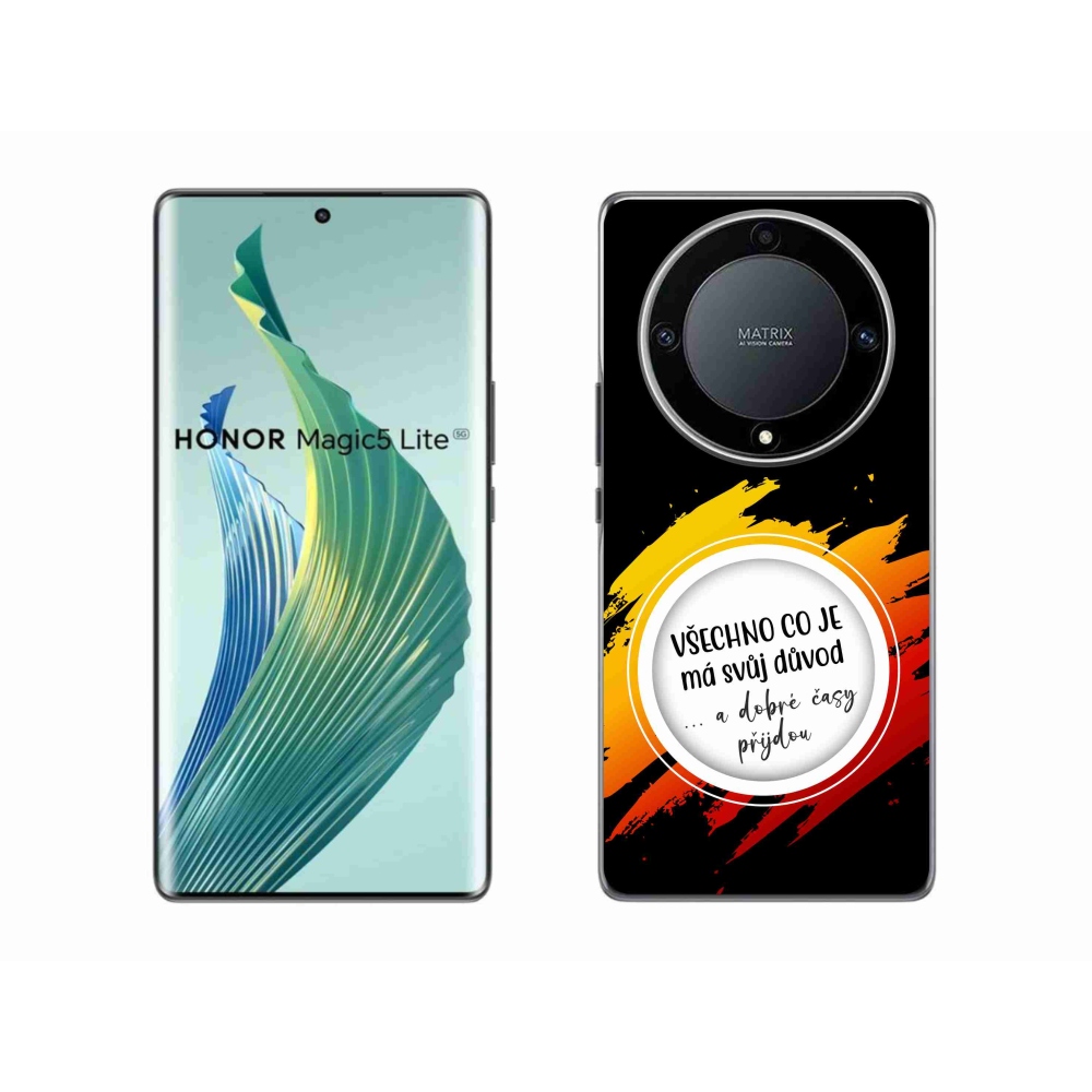 Gél borítás mmCase a Honor Magic 5 Lite 5G készülékhez - Idézet 3 fekete háttér