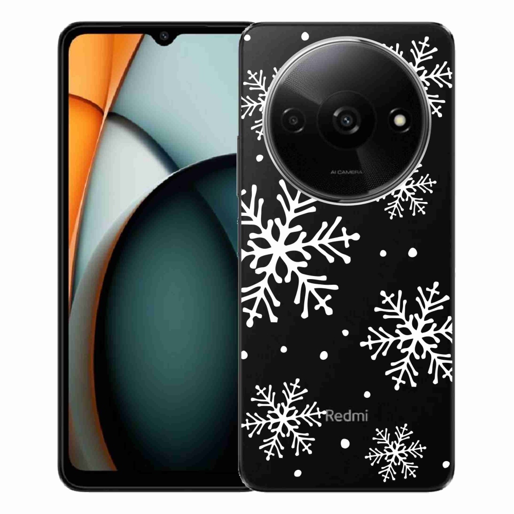 Gél borítás mmCase a Xiaomi Redmi A3-hoz - fehér pelyhek átlátszó háttéren