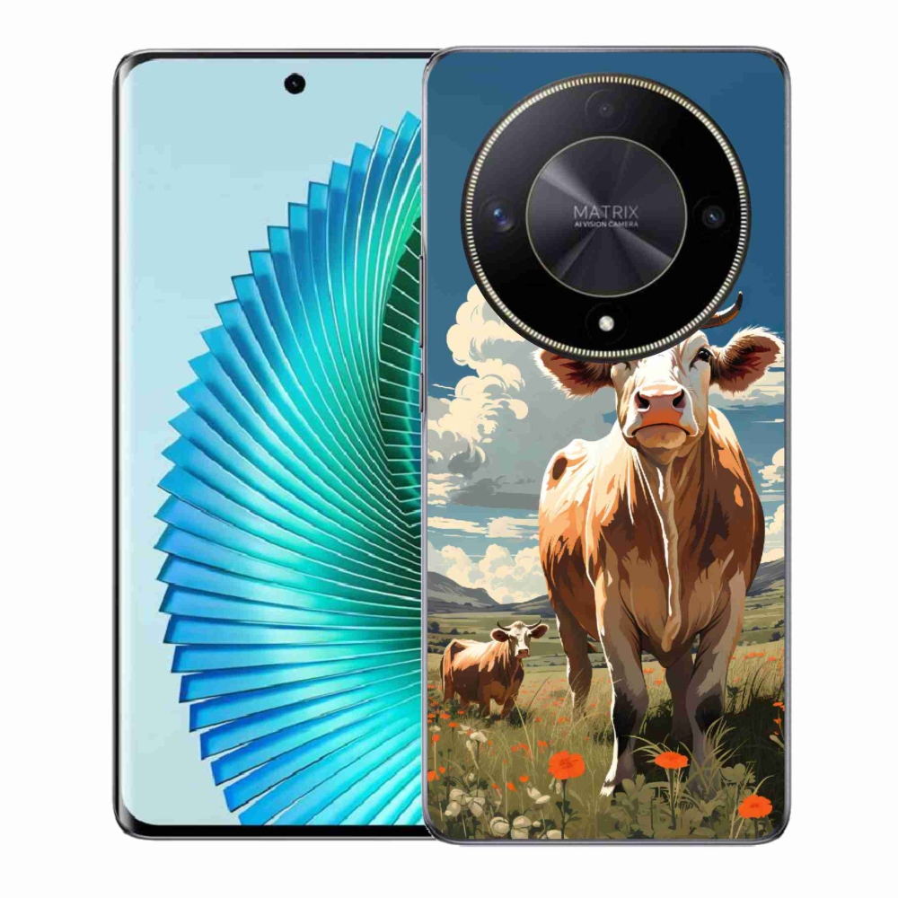 Zselés borítás mmCase a Honor Magic 6 Lite 5G számára - tehenek a réten