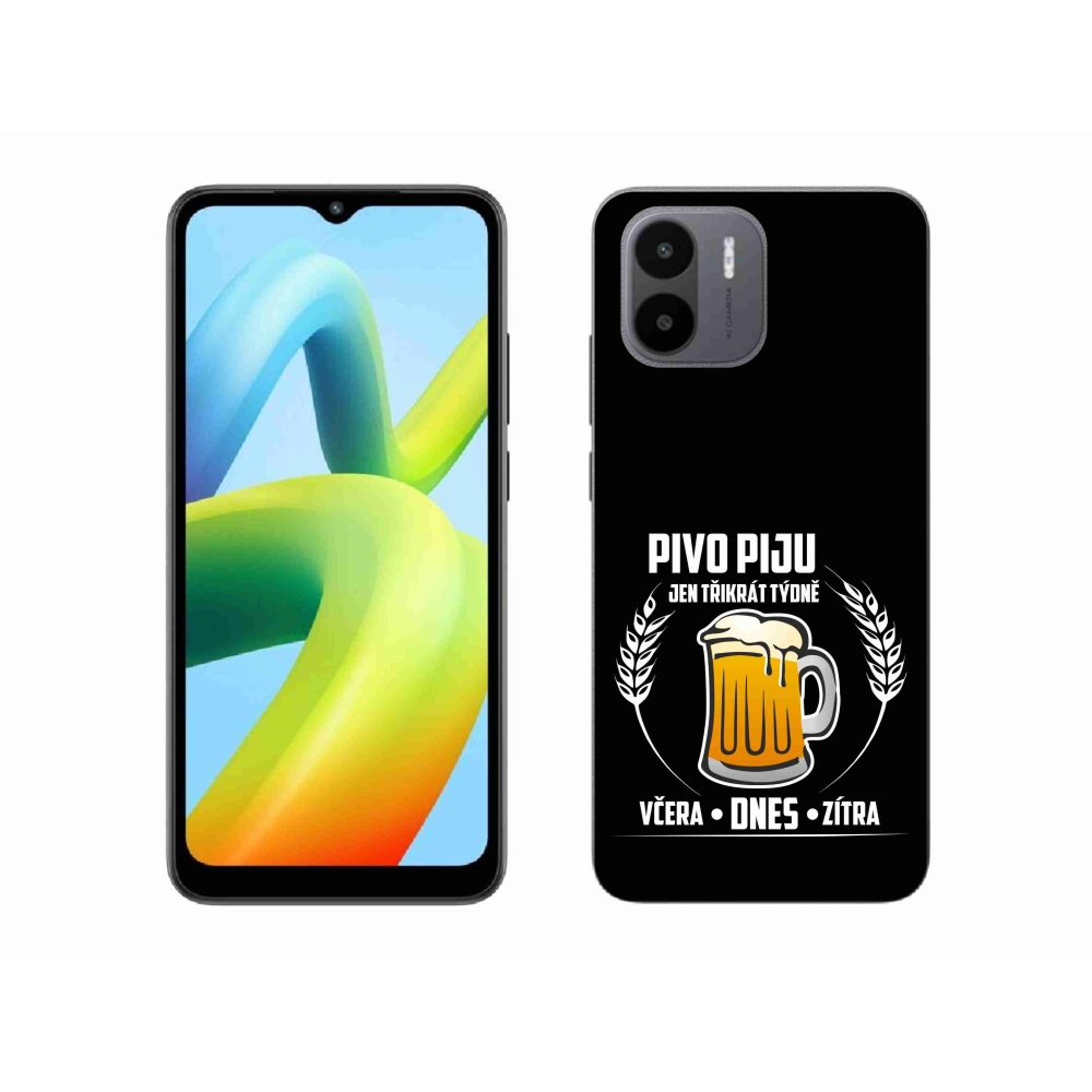Gél borítás mmCase a Xiaomi Redmi A1-hez - sör motívum fekete háttérrel