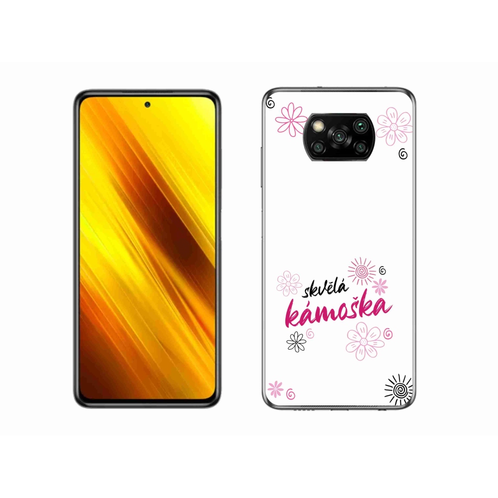 Gél borítás mmCase a Xiaomi Poco X3 Pro - nagyszerű haver fehér háttérrel