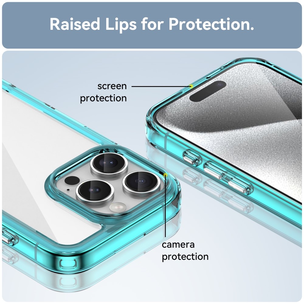 Gél tok fix hátlappal iPhone 16 Pro készülékhez - világoskék