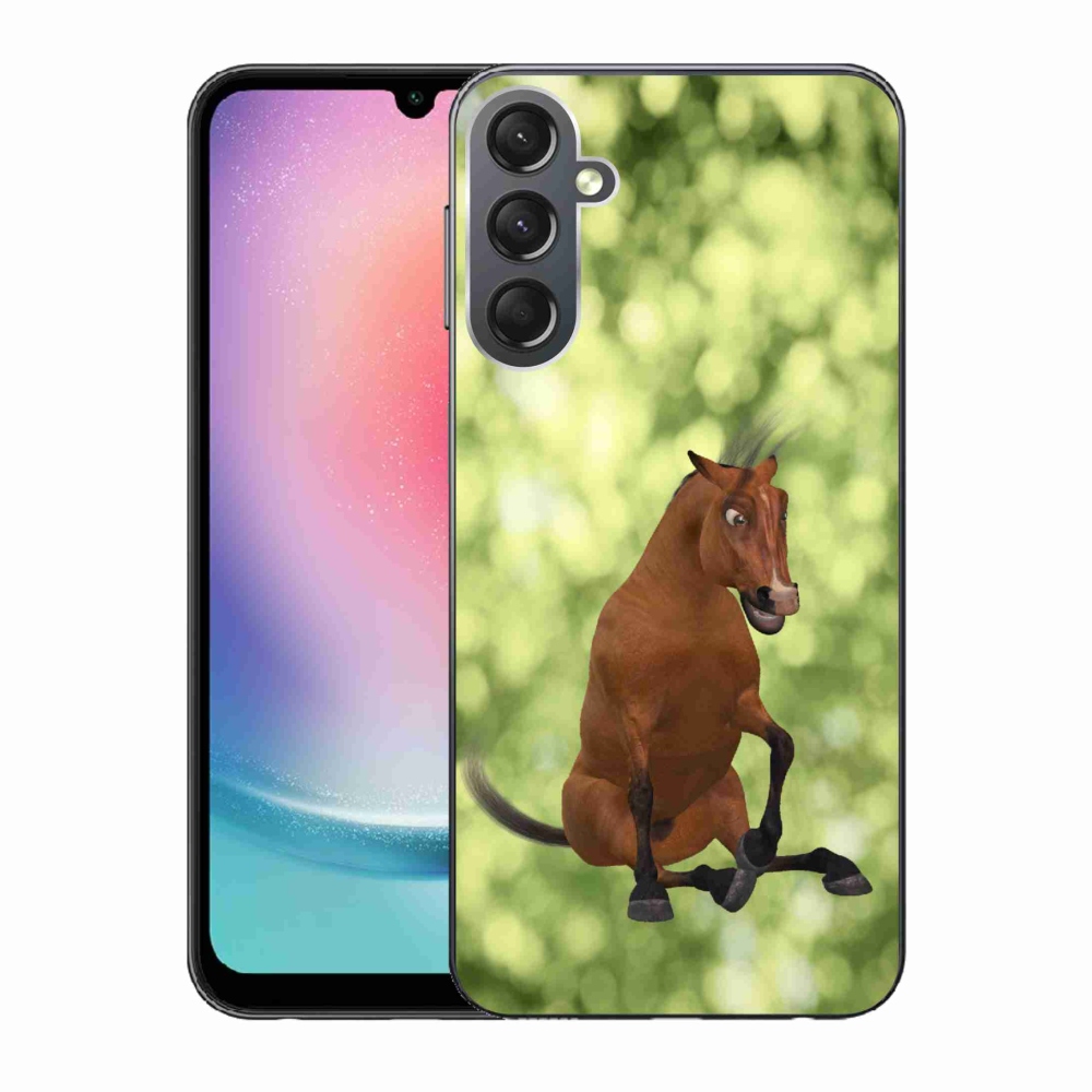 Zselés borítás mmCase Samsung Galaxy A24 - barna rajzfilm ló 1