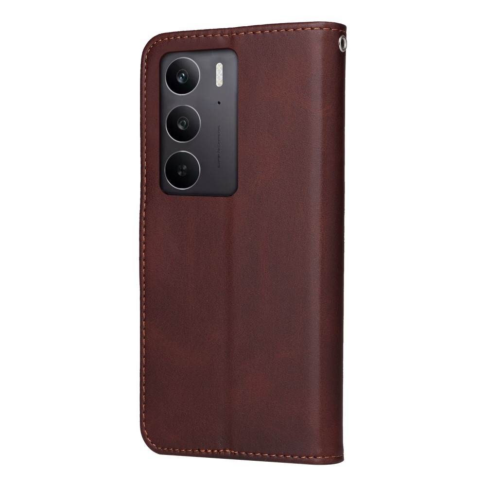 Könyvtáska a Realme 14x 5G/Realme C75 készülékhez - barna színű
