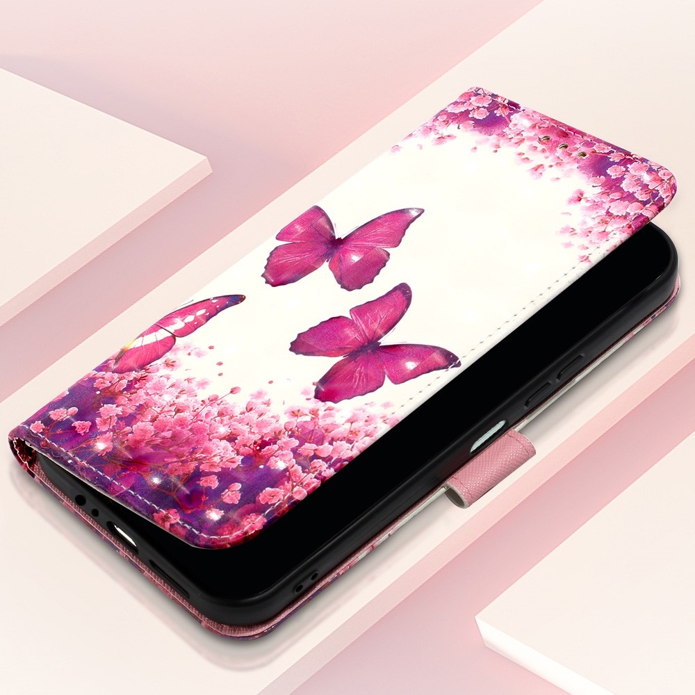 Patte könyv tok Samsung Galaxy A24 készülékhez - rózsaszín pillangók