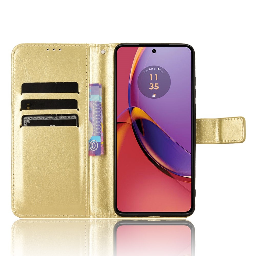 Őrült könyv tok a Motorola Moto G84 5G-hez - arany színben
