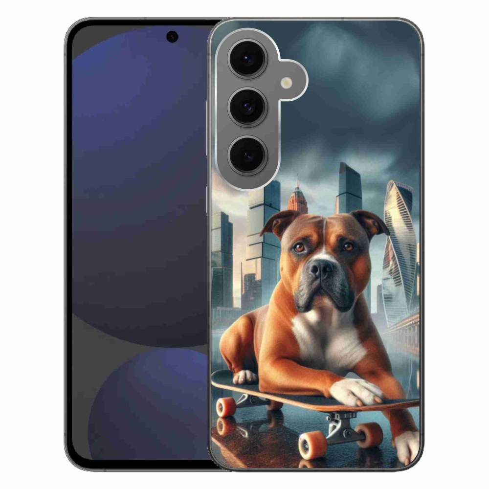 Zselés borítás mmCase Samsung Galaxy S24 FE - kutya gördeszkán