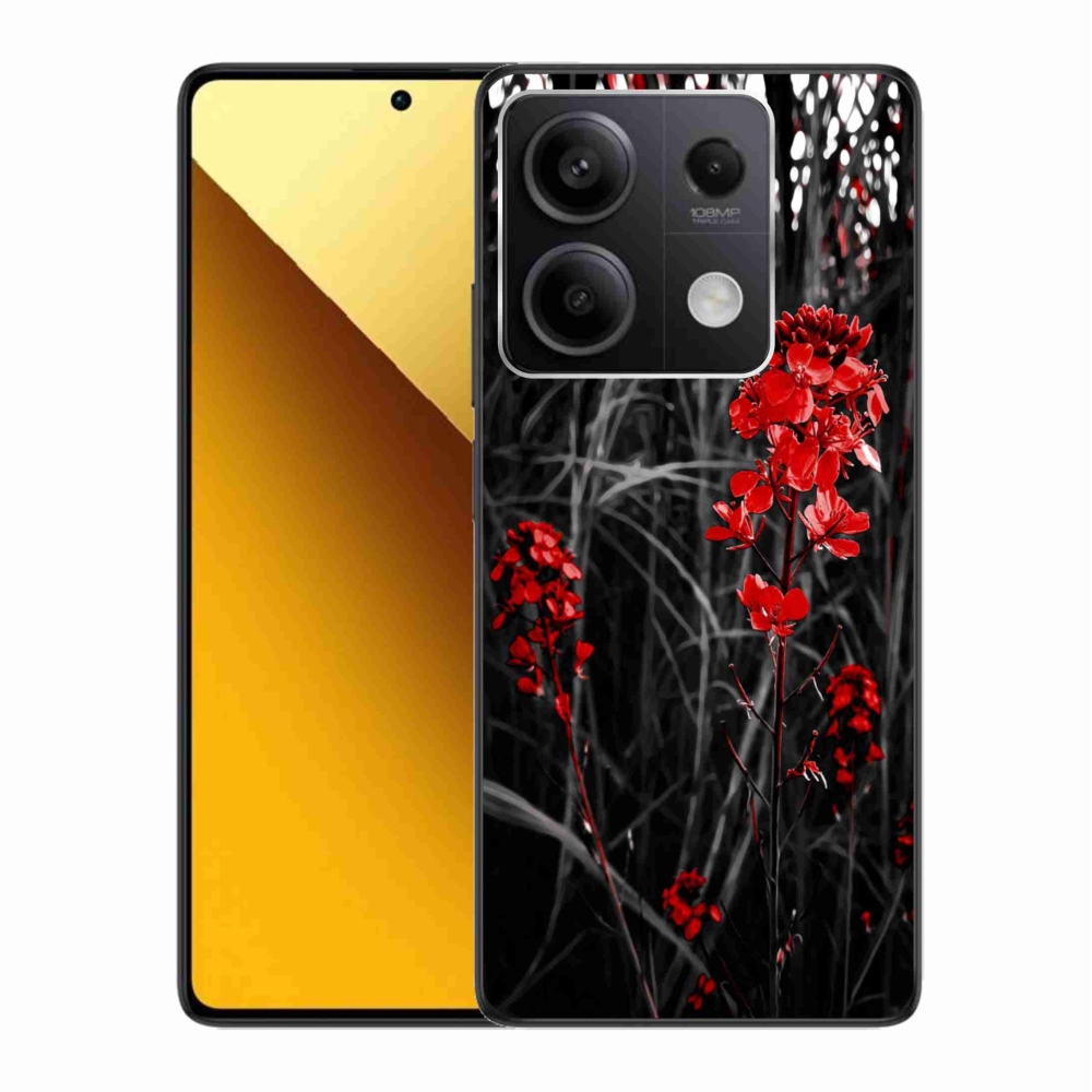 Gél borítás mmCase a Xiaomi Redmi Note 13 5G - piros növényhez