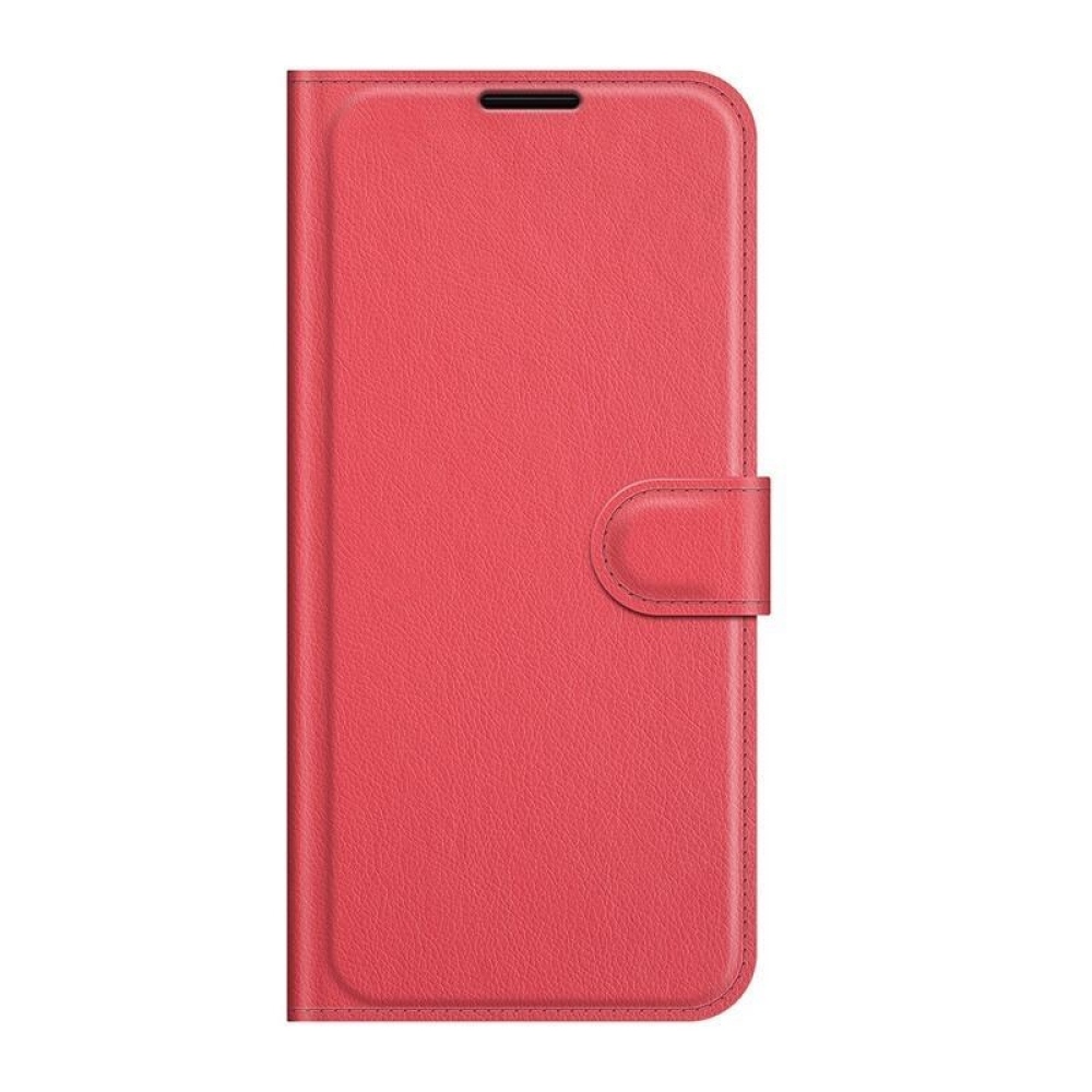 Litchi PU bőr pénztárca tok Samsung Galaxy S21 FE 5G számára - piros