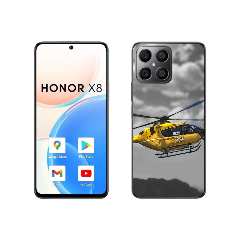 Zselés borítás mmCase a Honor X8 4G-hez - sárga helikopter