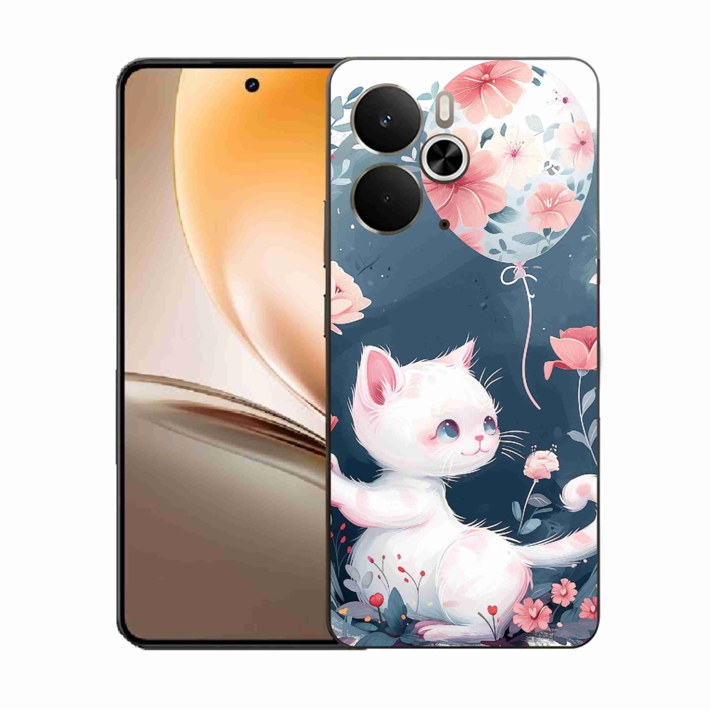Gél borító mmCase a Realme 14 5G készülékhez - cica lufival