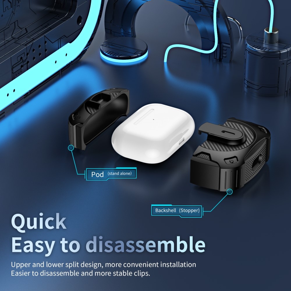 Hook tartós tok az Apple AirPods 4 készülékhez - Fekete