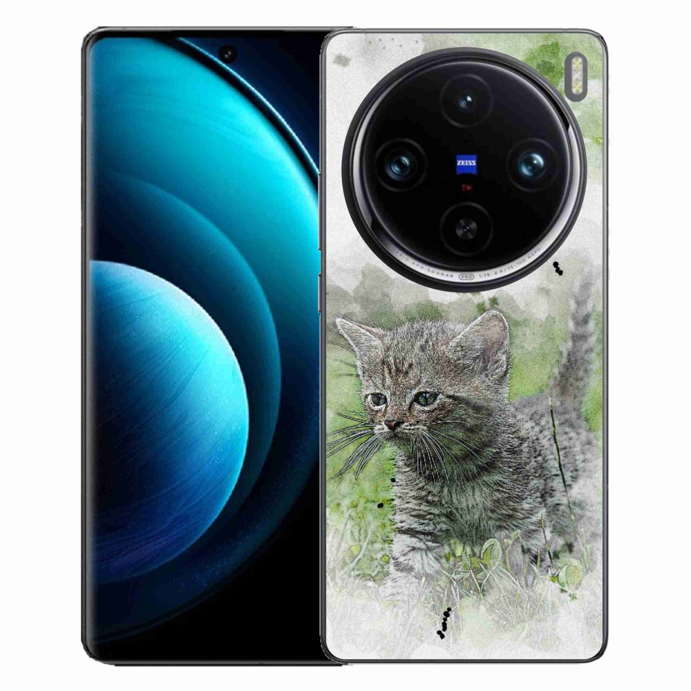 Zselés borítás mmCase a Vivo X100 Pro 5G készülékhez - aranyos cica 1