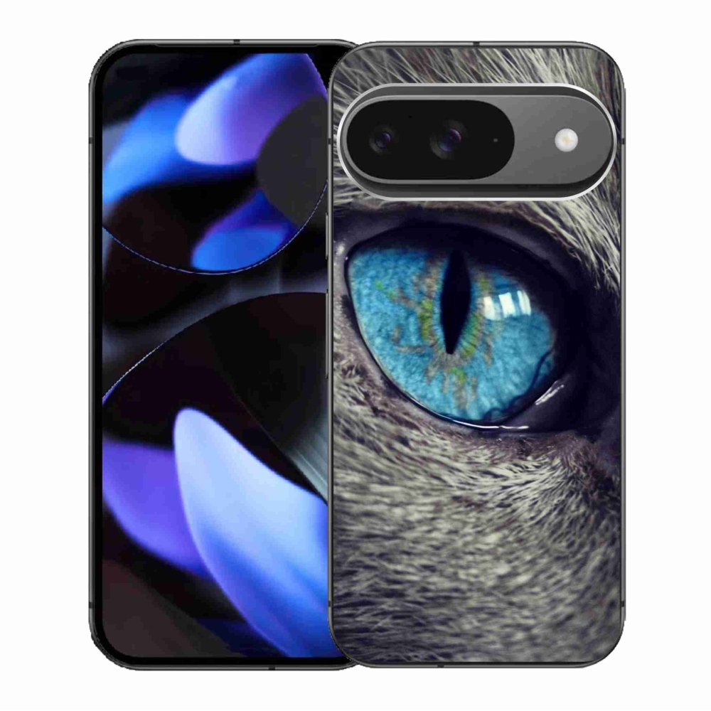Zselés borítás mmCase a Google Pixel 9/9 Pro készülékhez - kék macskaszem