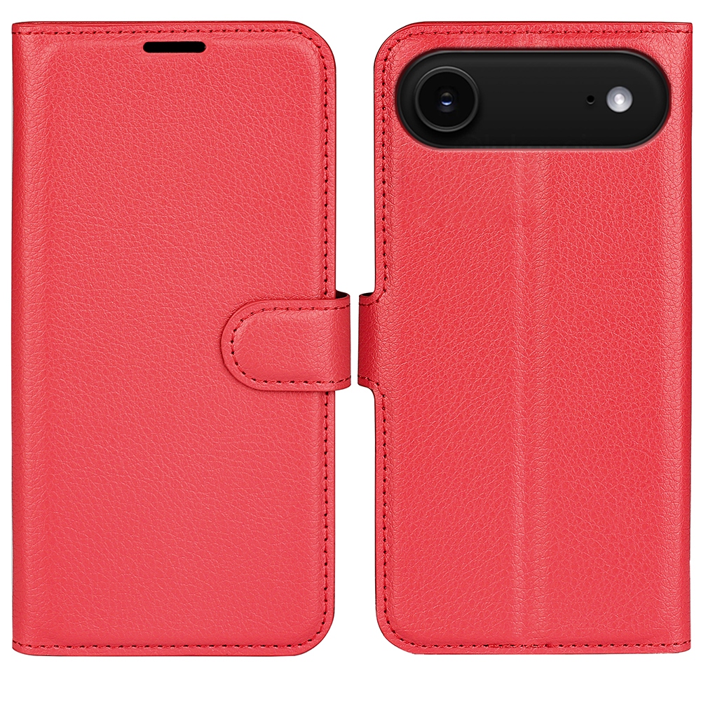 Litchi könyvtáska iPhone 17 Air készülékhez - piros