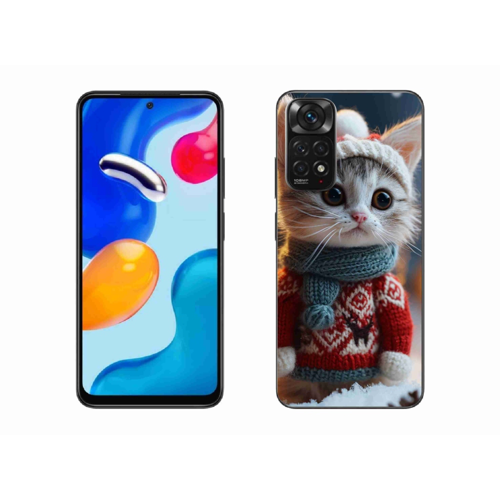 Gél borítás mmCase a Xiaomi Redmi Note 11S 4G-hez - cica pulóverben