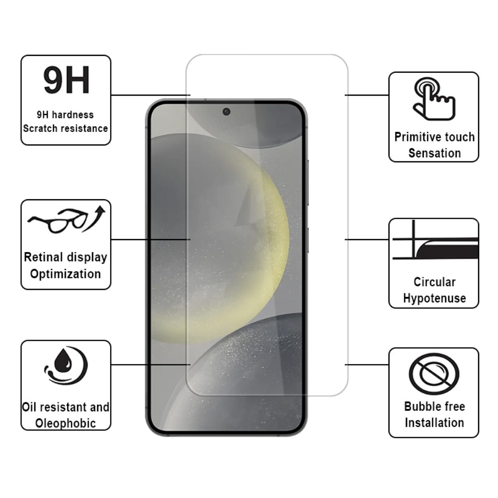 2,5D edzett üveg a Samsung Galaxy S25 készülékén