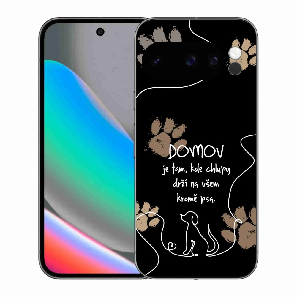 Gél borítás mmCase a Google Pixel 10 Pro számára - kutya motívum fekete háttérrel