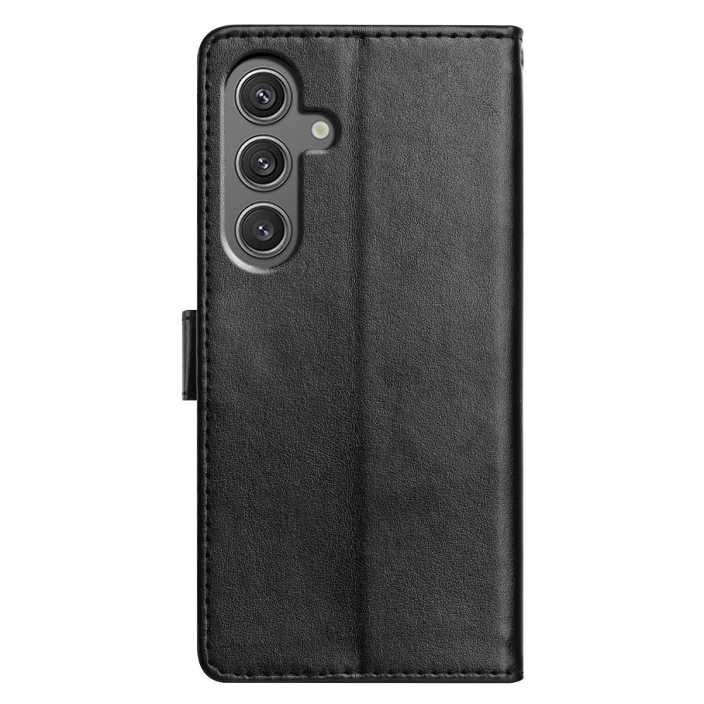 Vérrögök könyv tok Samsung Galaxy S25-hez - fekete