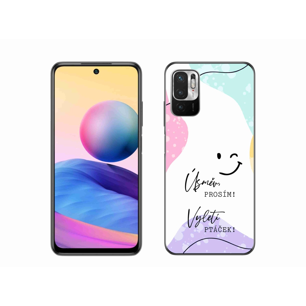 Gél borító mmCase a Xiaomi Redmi Note 10 5G-hez - vicces szöveg 4 fehér háttérrel
