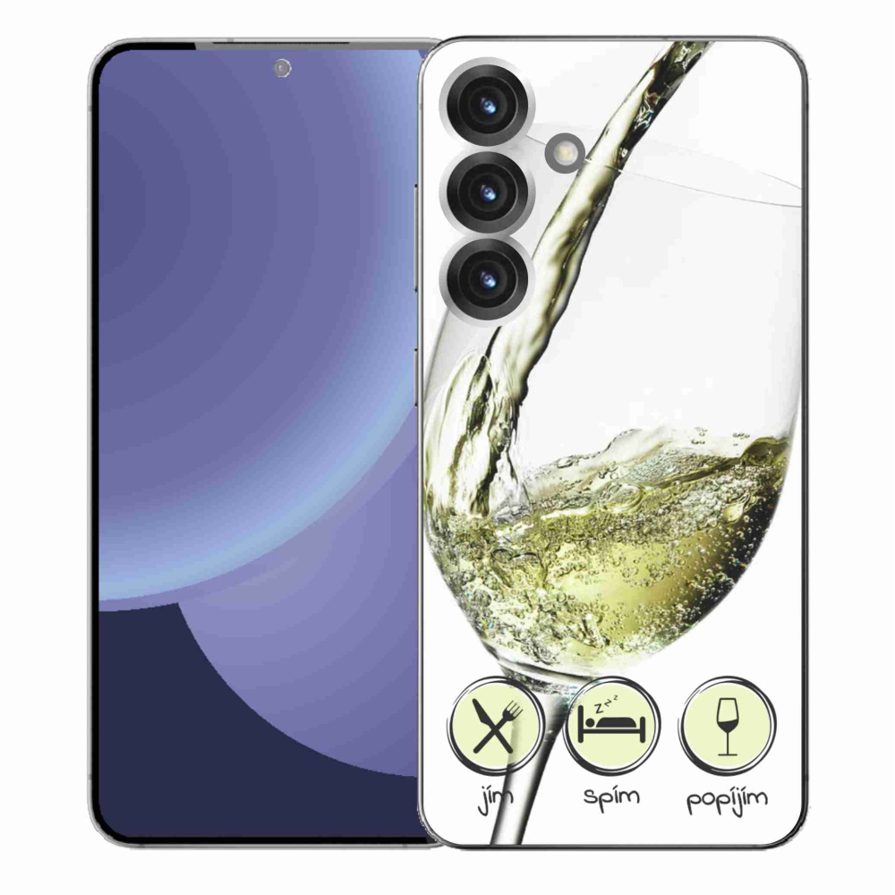 Gél borítás mmCase Samsung Galaxy S25+ készülékhez - borospohár fehér