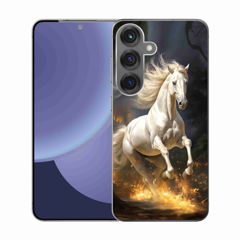 Zselés borítás mmCase Samsung Galaxy S25 - fehér ló 2