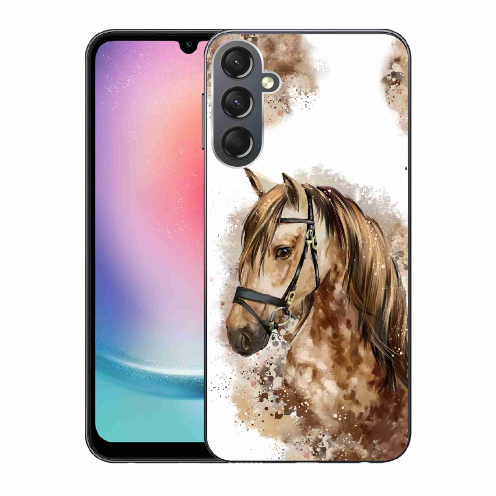 Zselés borítás mmCase Samsung Galaxy A24 készülékhez - barna rajzfilm ló