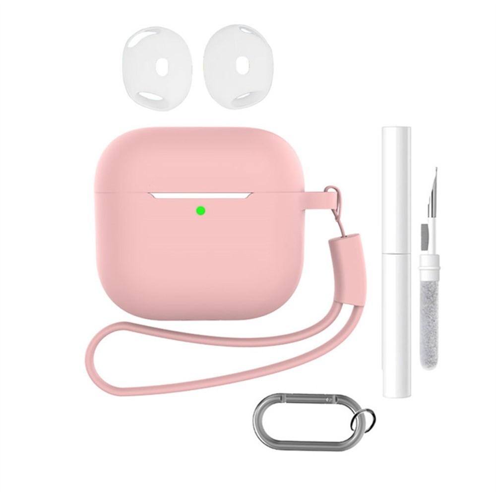 Apple AirPods 4 szilikon tok tisztító készlettel - világos rózsaszín