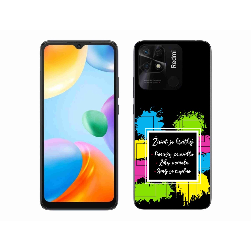 Gél borító mmCase a Xiaomi Redmi 10C - idézet 5 fekete háttérrel