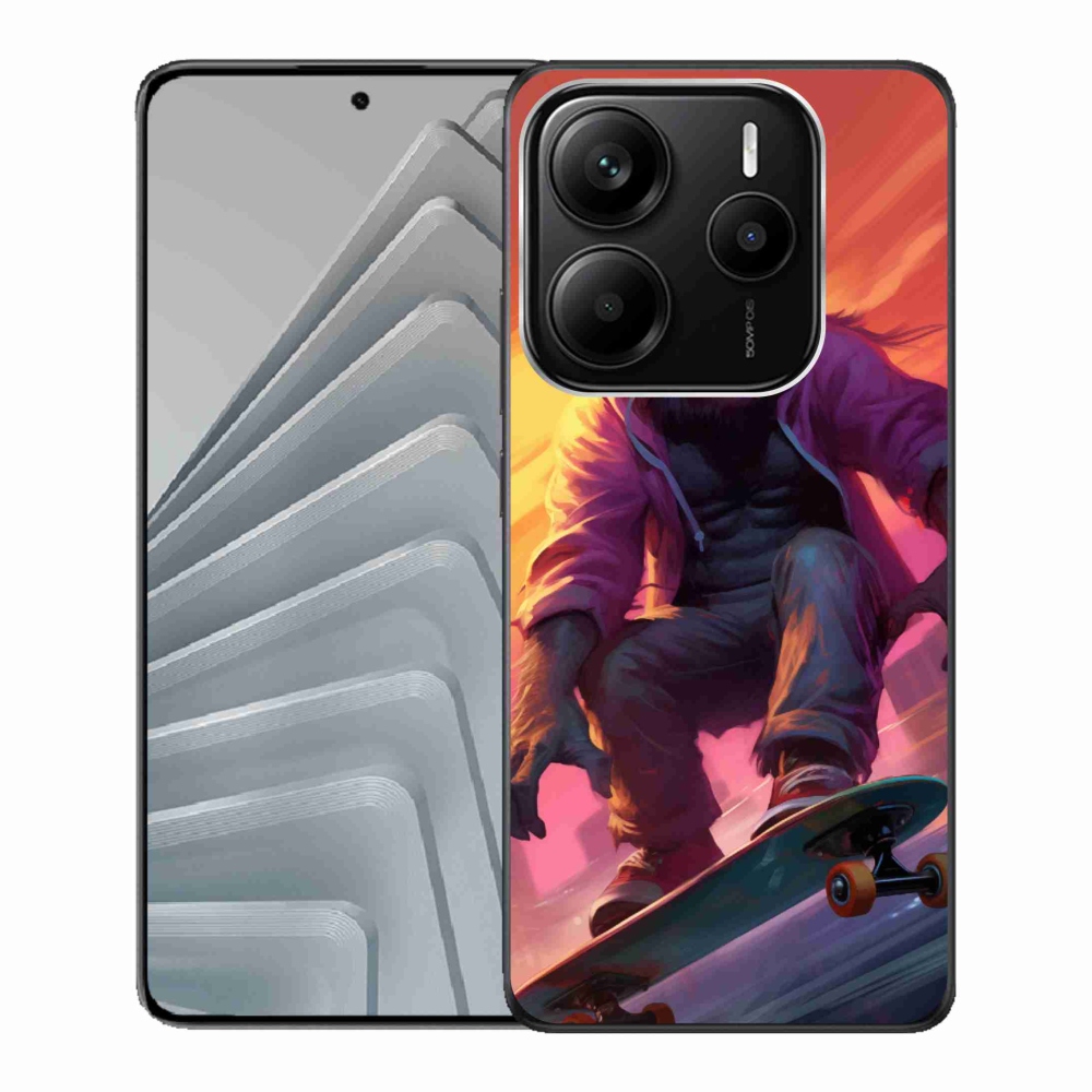 Gél borítás mmCase a Xiaomi Redmi Note 14 5G-hez - gorilla a gördeszkán