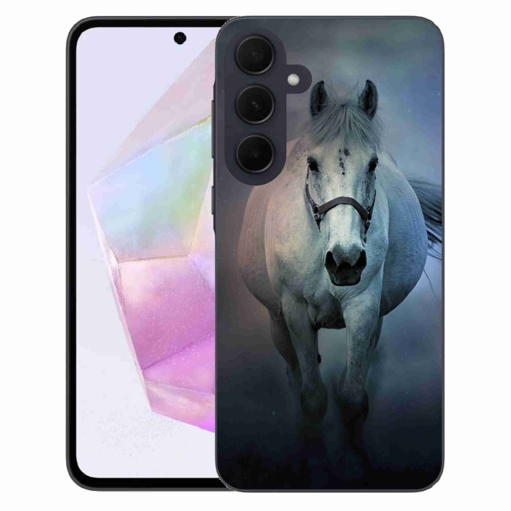 Gél tok mmCase Samsung Galaxy A35 5G - futó fehér lóhoz