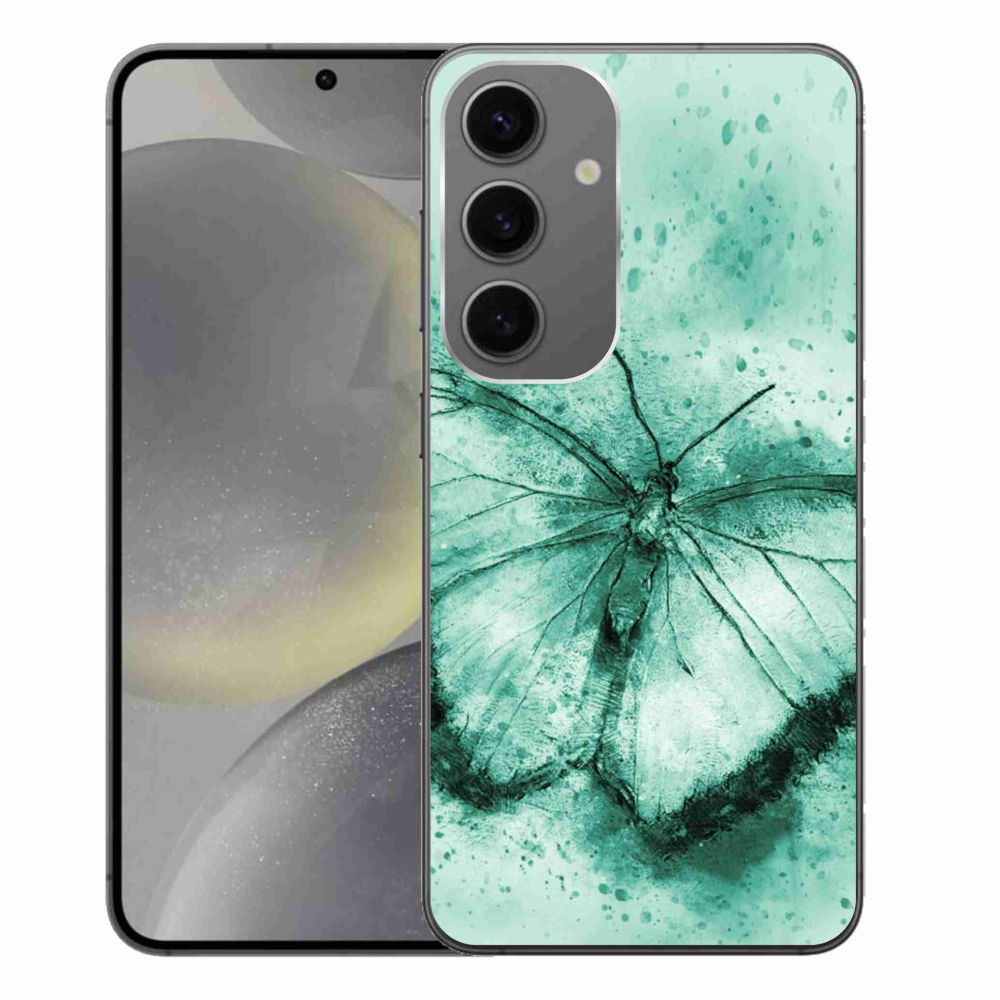 Gél tok mmCase Samsung Galaxy S24+ készülékhez - zöld pillangó