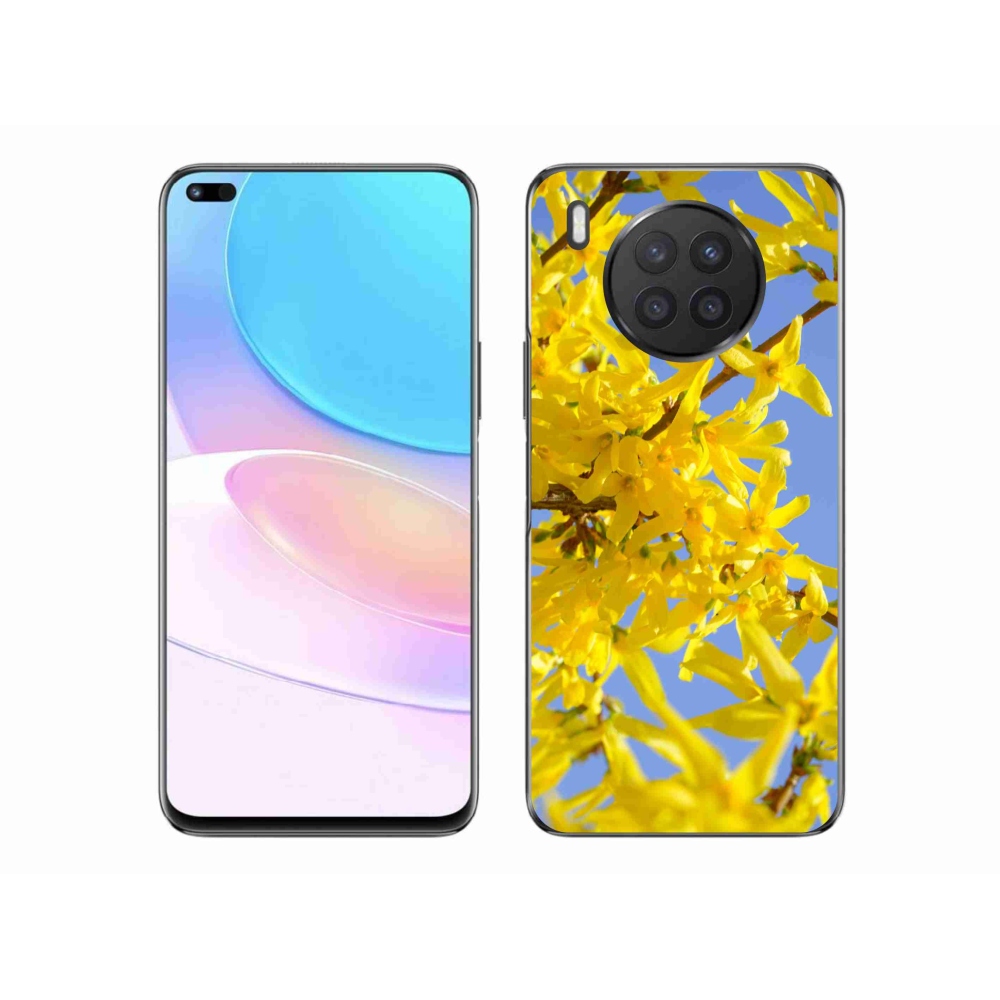 Gél borító mmCase a Huawei Nova 8i - sárga virágok