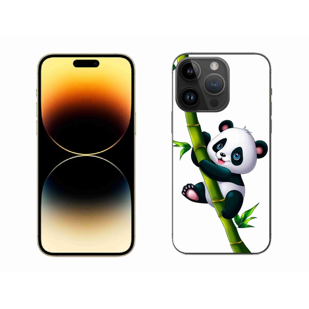 Zselés borítás mmCase iPhone 14 Pro Max készülékhez - panda bambuszon