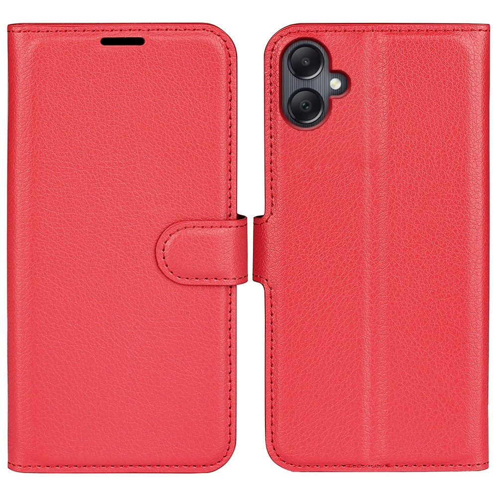 Litchi könyv tok Samsung Galaxy A06 4G - piros