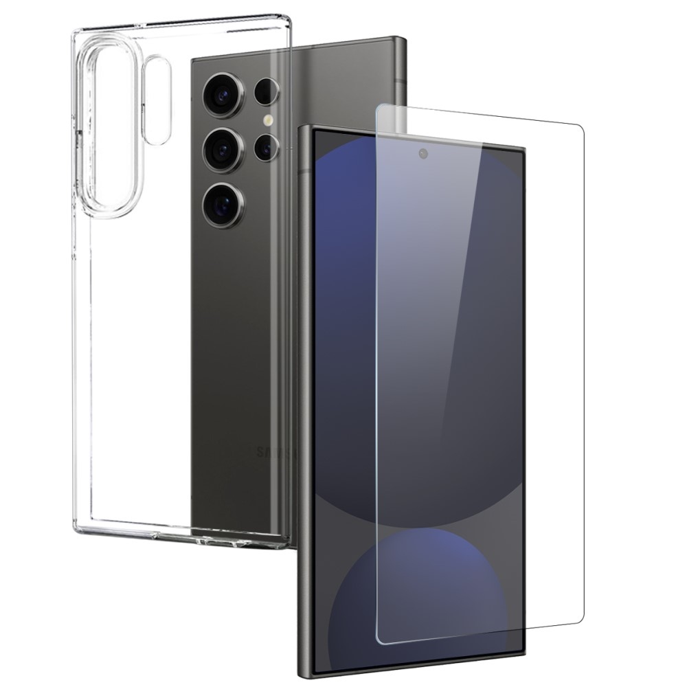 NORTHJO átlátszó zselés tok + edzett üveg Samsung Galaxy S25 Ultra - átlátszó