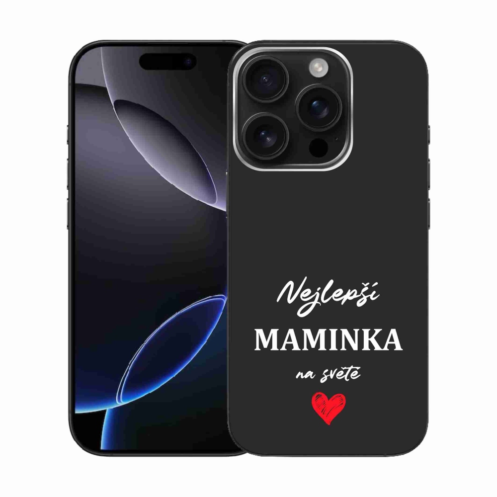 Gél borítás mmCase iPhone 16 Pro készülékhez - Best Mom 1 fekete háttér