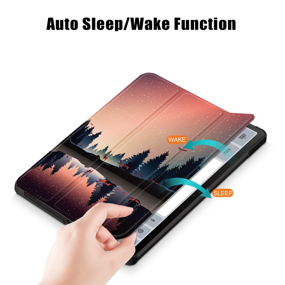 Nyomtatás intelligens záró tok Samsung Galaxy Tab S9 FE+ készülékhez - erdő