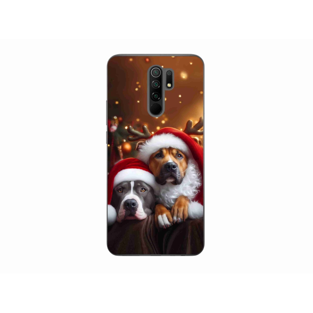 Gél borító mmCase a Xiaomi Redmi 9-hez - Karácsonyi kutyák