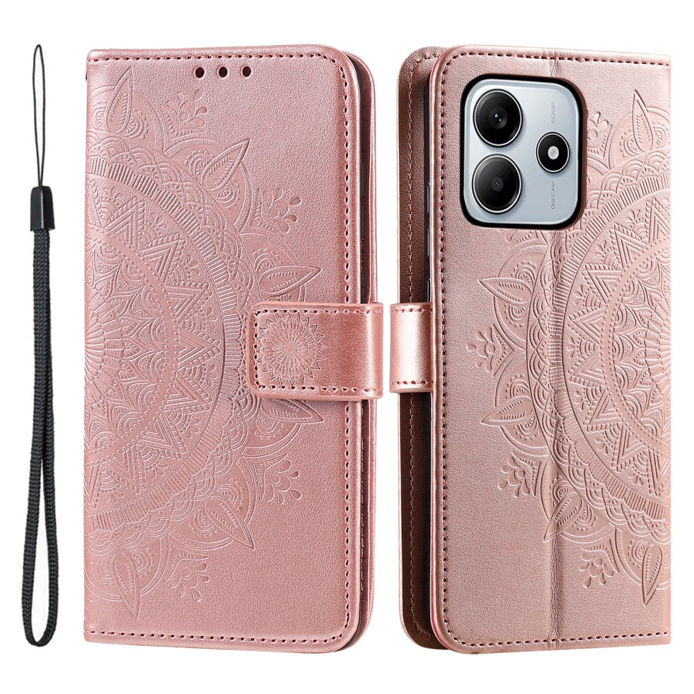Mandala könyv tok Xiaomi Redmi Note 14 5G - rózsa arany