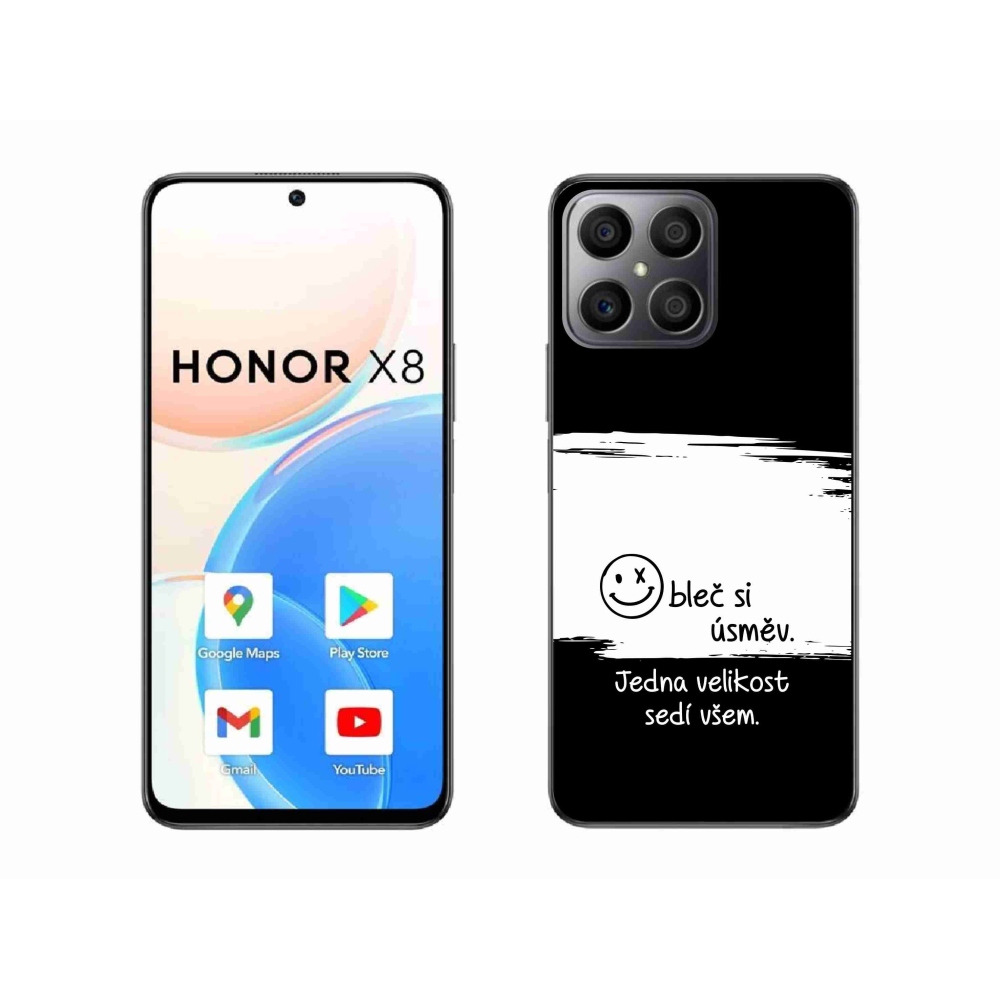 Gél borító mmCase a Honor X8 4G-hez - vicces szöveg 8 fehér és fekete háttérrel